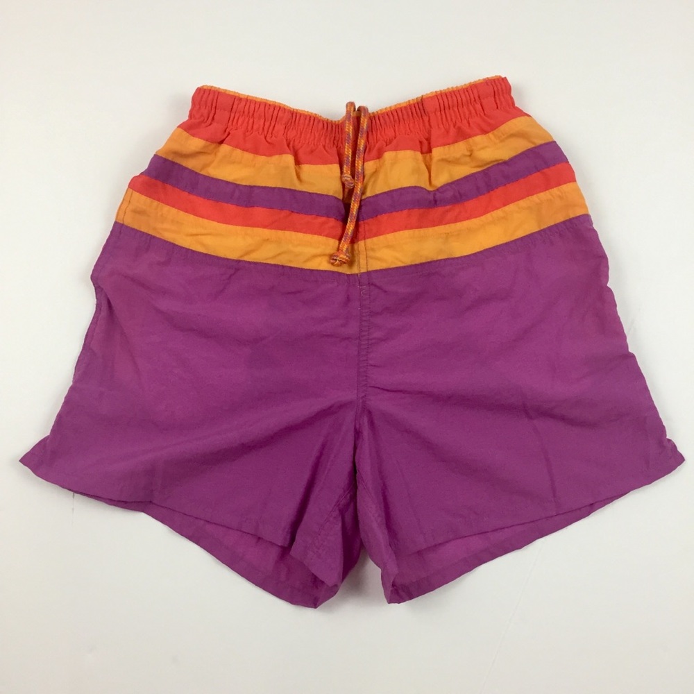 CHEETAH Vintage Colorful Swim Trunks w/ Pockets